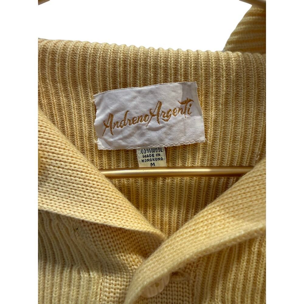 Vintage Yellow Cardigan Wool sweater Andreno Argenti - Picture 3 of 11